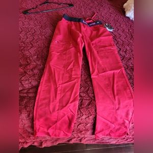 NWT XXS Petite Red Scrub Bottoms